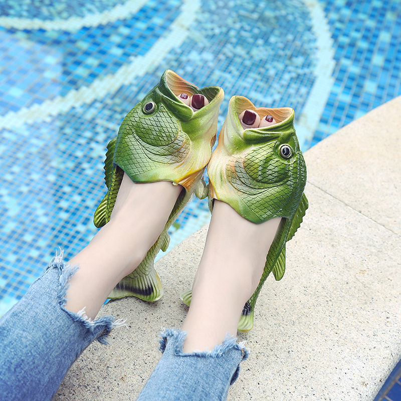 Flippers Swimming - Designerskie klapki peep toe, antypoślizgowe buty